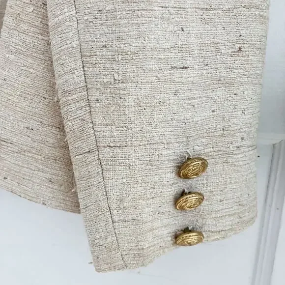 Vintage Devon Hall Cream Neutral Skirt Blazer Suit Set - Picture 9 of 16